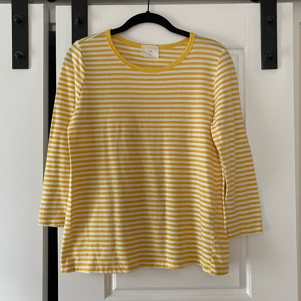 Anthropologie T. La Striped 3/4 Sleeve shirt